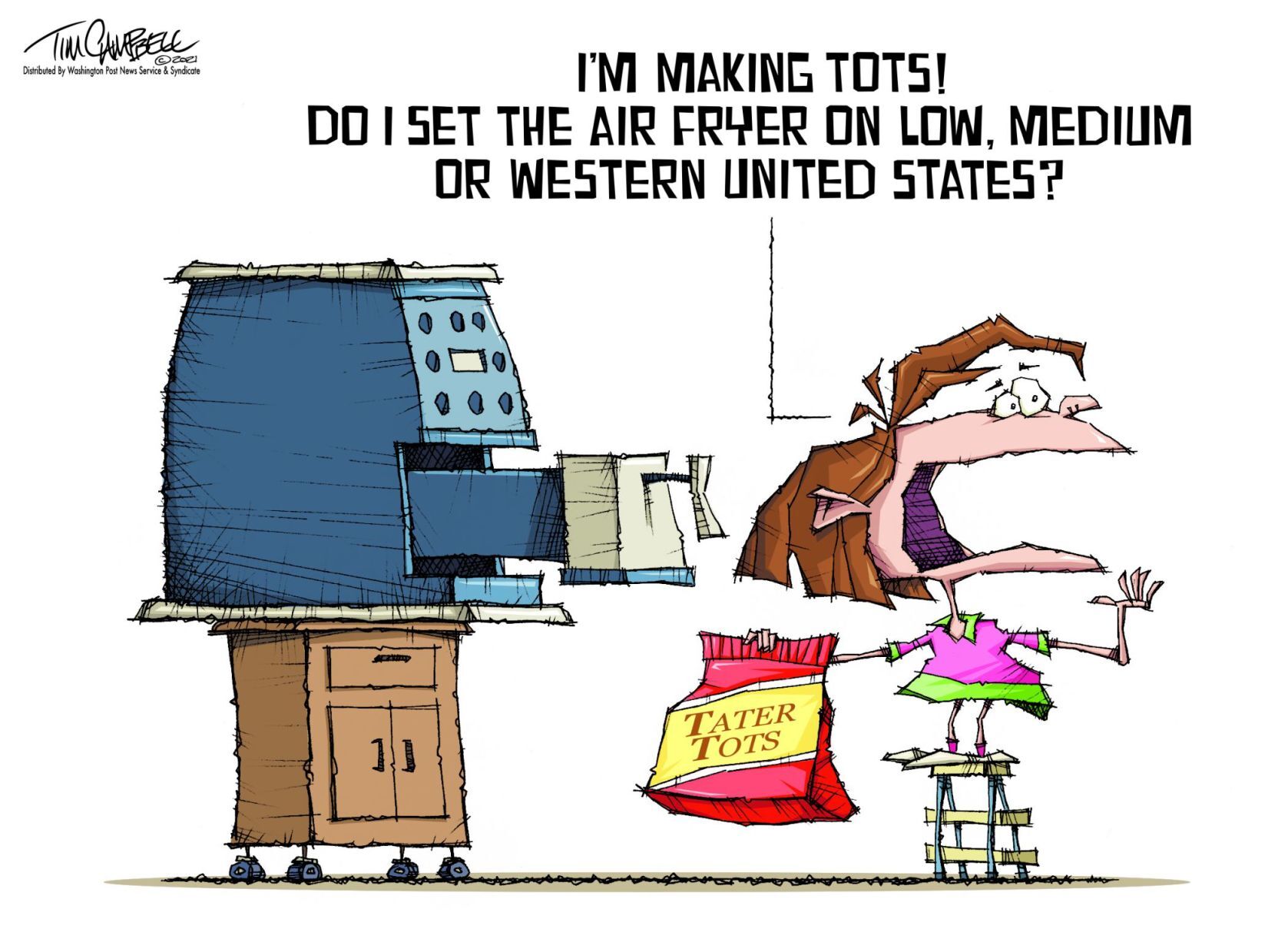 Tim Campbell cartoon